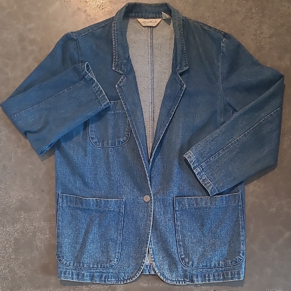 VINTAGE EDDIE BAUER DENIM BLAZER JACKET